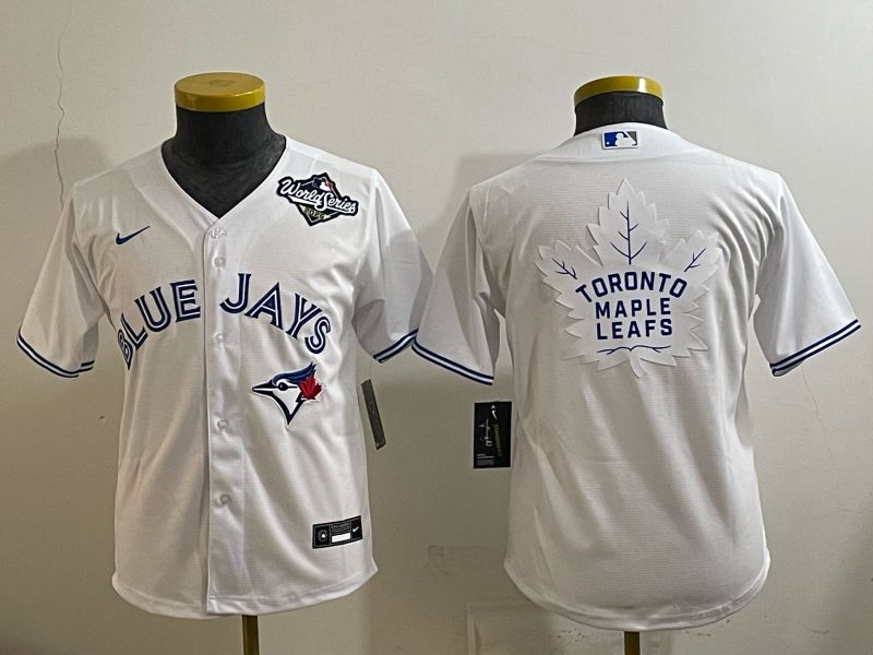 Youth 2025 Toronto Blue Jays Blank White Game Nike MLB Jersey style 01